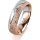 Ring 18 Karat Rotgold/950 Platin 5.5 mm kristallmatt 5 Brillanten G vs Gesamt 0,045ct