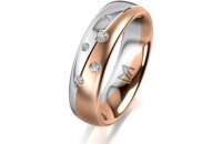 Ring 18 Karat Rotgold/950 Platin 5.5 mm l&auml;ngsmatt 5...