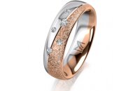 Ring 18 Karat Rotgold/950 Platin 5.5 mm kristallmatt 5...