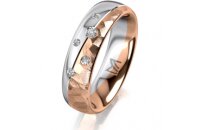 Ring 18 Karat Rotgold/950 Platin 5.5 mm diamantmatt 5...