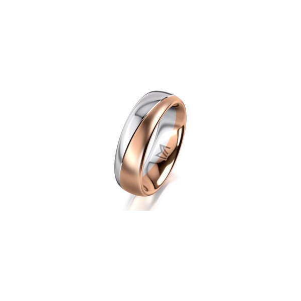 Ring 18 Karat Rotgold/950 Platin 6.0 mm l&auml;ngsmatt