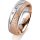 Ring 18 Karat Rotgold/950 Platin 6.0 mm kreismatt 3 Brillanten G vs Gesamt 0,060ct