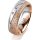 Ring 18 Karat Rotgold/950 Platin 6.0 mm kristallmatt 3 Brillanten G vs Gesamt 0,060ct