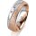 Ring 18 Karat Rotgold/950 Platin 6.0 mm kreismatt 5 Brillanten G vs Gesamt 0,080ct