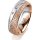 Ring 18 Karat Rotgold/950 Platin 6.0 mm kristallmatt 5 Brillanten G vs Gesamt 0,080ct