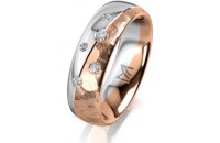 Ring 18 Karat Rotgold/950 Platin 6.0 mm diamantmatt 5...