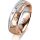 Ring 18 Karat Rotgold/950 Platin 6.0 mm diamantmatt 5 Brillanten G vs Gesamt 0,080ct