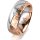Ring 18 Karat Rotgold/950 Platin 7.0 mm diamantmatt 1 Brillant G vs 0,025ct