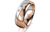 Ring 18 Karat Rotgold/950 Platin 7.0 mm poliert 3...