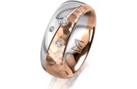 Ring 18 Karat Rotgold/950 Platin 7.0 mm diamantmatt 3...