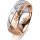 Ring 18 Karat Rotgold/950 Platin 7.0 mm diamantmatt 3 Brillanten G vs Gesamt 0,070ct