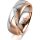 Ring 18 Karat Rotgold/950 Platin 7.0 mm l&auml;ngsmatt 6 Brillanten G vs Gesamt 0,080ct