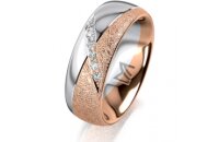 Ring 18 Karat Rotgold/950 Platin 7.0 mm kreismatt 6...