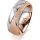 Ring 18 Karat Rotgold/950 Platin 7.0 mm kreismatt 6 Brillanten G vs Gesamt 0,080ct