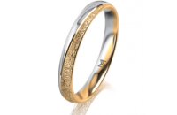Ring 18 Karat Gelb-/Weissgold 3.0 mm kristallmatt