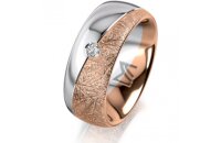 Ring 18 Karat Rotgold/950 Platin 8.0 mm kristallmatt 1...