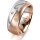 Ring 18 Karat Rotgold/950 Platin 8.0 mm sandmatt 3 Brillanten G vs Gesamt 0,080ct