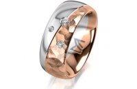 Ring 18 Karat Rotgold/950 Platin 8.0 mm diamantmatt 3...
