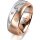 Ring 18 Karat Rotgold/950 Platin 8.0 mm l&auml;ngsmatt 5 Brillanten G vs Gesamt 0,115ct