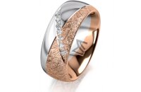 Ring 18 Karat Rotgold/950 Platin 8.0 mm kristallmatt 7...