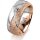 Ring 18 Karat Rotgold/950 Platin 8.0 mm kristallmatt 7 Brillanten G vs Gesamt 0,095ct