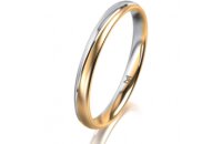 Ring 18 Karat Gelbgold/950 Platin 2.5 mm l&auml;ngsmatt