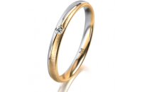 Ring 18 Karat Gelbgold/950 Platin 2.5 mm sandmatt 1...