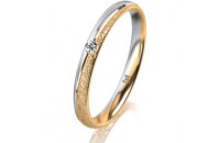 Ring 18 Karat Gelbgold/950 Platin 2.5 mm kreismatt 1...