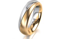 Ring 18 Karat Gelbgold/950 Platin 5.5 mm l&auml;ngsmatt