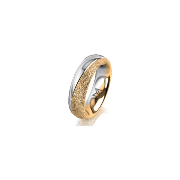 Ring 18 Karat Gelbgold/950 Platin 5.5 mm kristallmatt