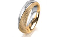 Ring 18 Karat Gelbgold/950 Platin 5.5 mm kristallmatt