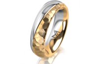 Ring 18 Karat Gelbgold/950 Platin 5.5 mm diamantmatt