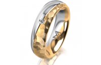 Ring 18 Karat Gelbgold/950 Platin 5.5 mm diamantmatt 1...