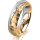 Ring 18 Karat Gelbgold/950 Platin 5.5 mm diamantmatt 1 Brillant G vs 0,025ct