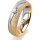 Ring 18 Karat Gelbgold/950 Platin 5.5 mm kreismatt 1 Brillant G vs 0,065ct