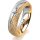 Ring 18 Karat Gelbgold/950 Platin 5.5 mm kristallmatt 1 Brillant G vs 0,065ct