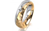 Ring 18 Karat Gelbgold/950 Platin 5.5 mm diamantmatt 1...