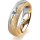 Ring 18 Karat Gelbgold/950 Platin 5.5 mm kreismatt 1 Brillant G vs 0,110ct