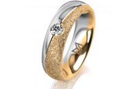 Ring 18 Karat Gelbgold/950 Platin 5.5 mm kristallmatt 1...