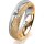 Ring 18 Karat Gelbgold/950 Platin 5.5 mm kristallmatt 1 Brillant G vs 0,110ct