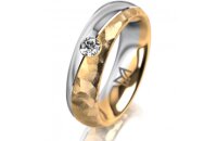 Ring 18 Karat Gelbgold/950 Platin 5.5 mm diamantmatt 1...