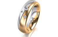 Ring 18 Karat Gelbgold/950 Platin 5.5 mm l&auml;ngsmatt 3...
