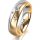 Ring 18 Karat Gelbgold/950 Platin 5.5 mm l&auml;ngsmatt 3 Brillanten G vs Gesamt 0,050ct