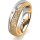 Ring 18 Karat Gelbgold/950 Platin 5.5 mm kristallmatt 3 Brillanten G vs Gesamt 0,050ct