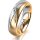 Ring 18 Karat Gelbgold/950 Platin 5.5 mm längsmatt 5 Brillanten G vs Gesamt 0,045ct
