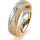 Ring 18 Karat Gelbgold/950 Platin 5.5 mm kreismatt 5 Brillanten G vs Gesamt 0,045ct