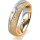 Ring 18 Karat Gelbgold/950 Platin 5.5 mm kreismatt 5 Brillanten G vs Gesamt 0,065ct