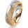Ring 18 Karat Gelbgold/950 Platin 6.0 mm kristallmatt