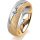 Ring 18 Karat Gelbgold/950 Platin 6.0 mm kreismatt 1 Brillant G vs 0,065ct