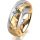Ring 18 Karat Gelbgold/950 Platin 6.0 mm diamantmatt 1 Brillant G vs 0,065ct